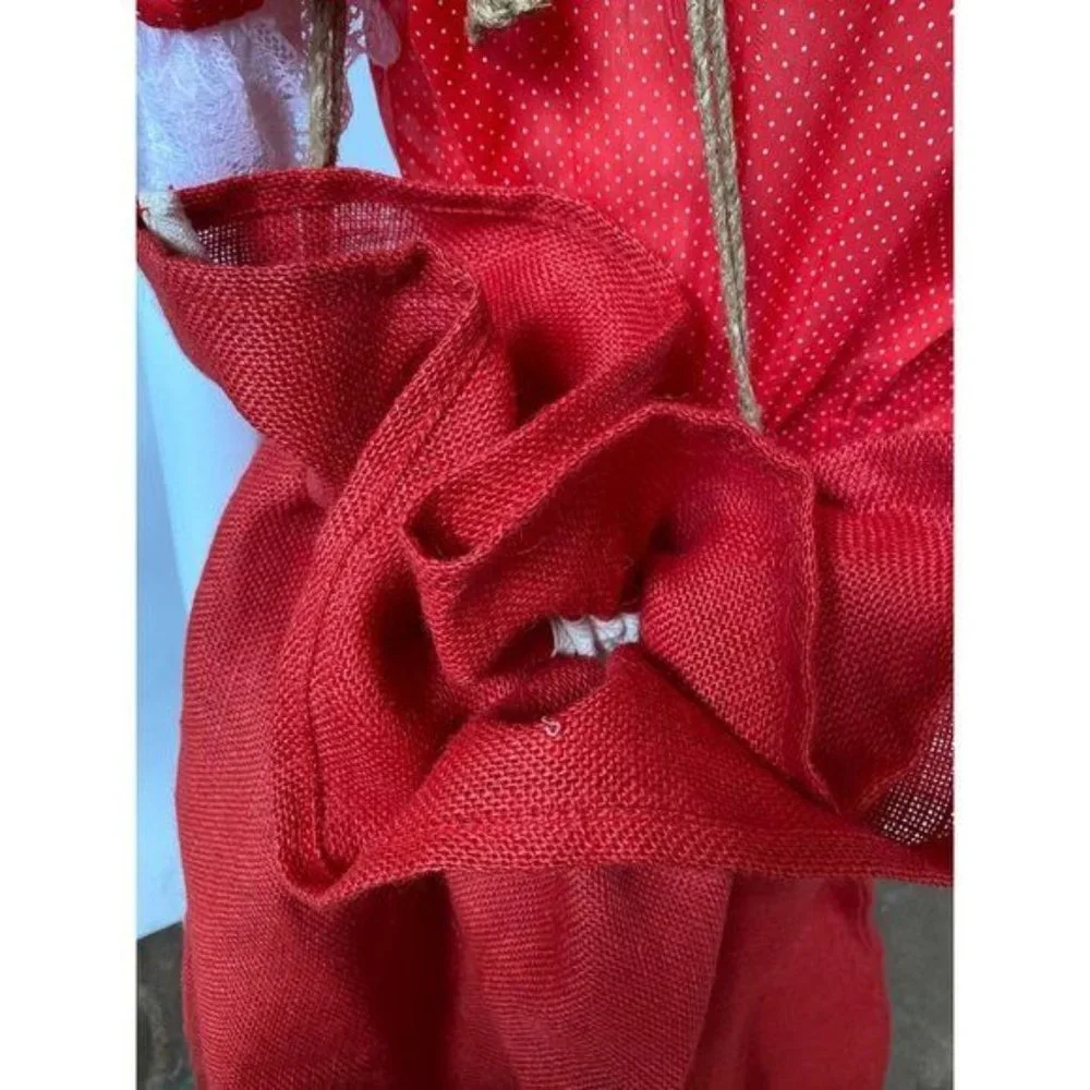 PRICE REDUCED! 3 Ft Tall Red Burlap Gift Bag